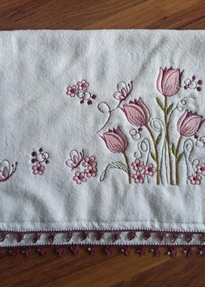 İğne oyası mutfak havlusu  - Görsel 2
