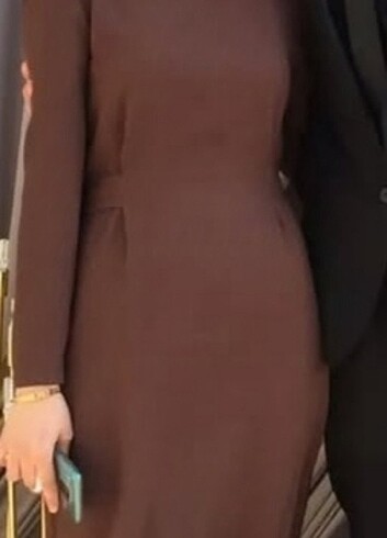 Diğer Kahverengi elbise kalem kesim elbise