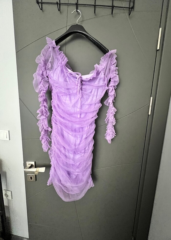 Mor kısa elbise - Görsel 2