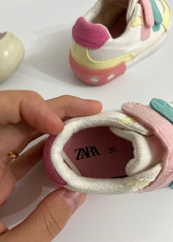 20 Beden Kız Çocuk Çok Renkli Cırt Cırtlı Sneaker