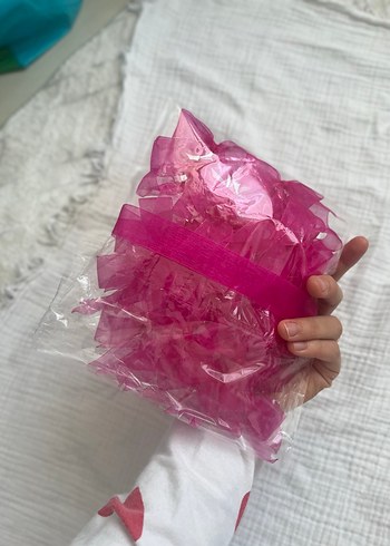 Pembe Organze Fiyonk Bebek Aksesuarları - Görsel 4