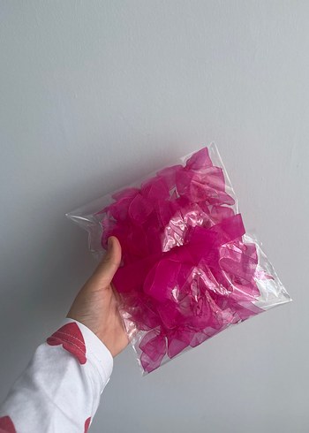 Pembe Organze Fiyonk Bebek Aksesuarları - Görsel 6