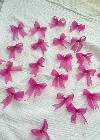 Pembe Organze Fiyonk Bebek Aksesuarları - Görsel 9