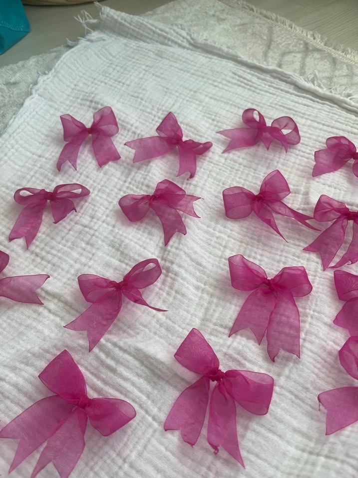 Pembe Organze Fiyonk Bebek Aksesuarları - Görsel 2