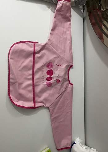 Pembe Baskılı Bebek Önlüğü Uzun Kollu - Görsel 4