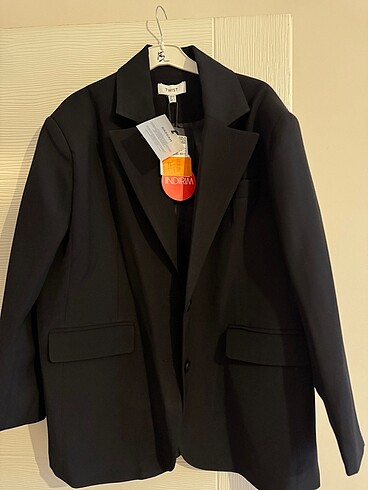 s Beden Etiketli siyah twist marka blazer ceket
