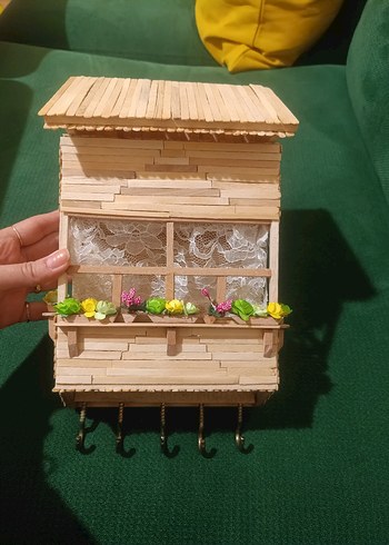 Ahşap Ev Dekoratif Anahtarlık - Görsel 2