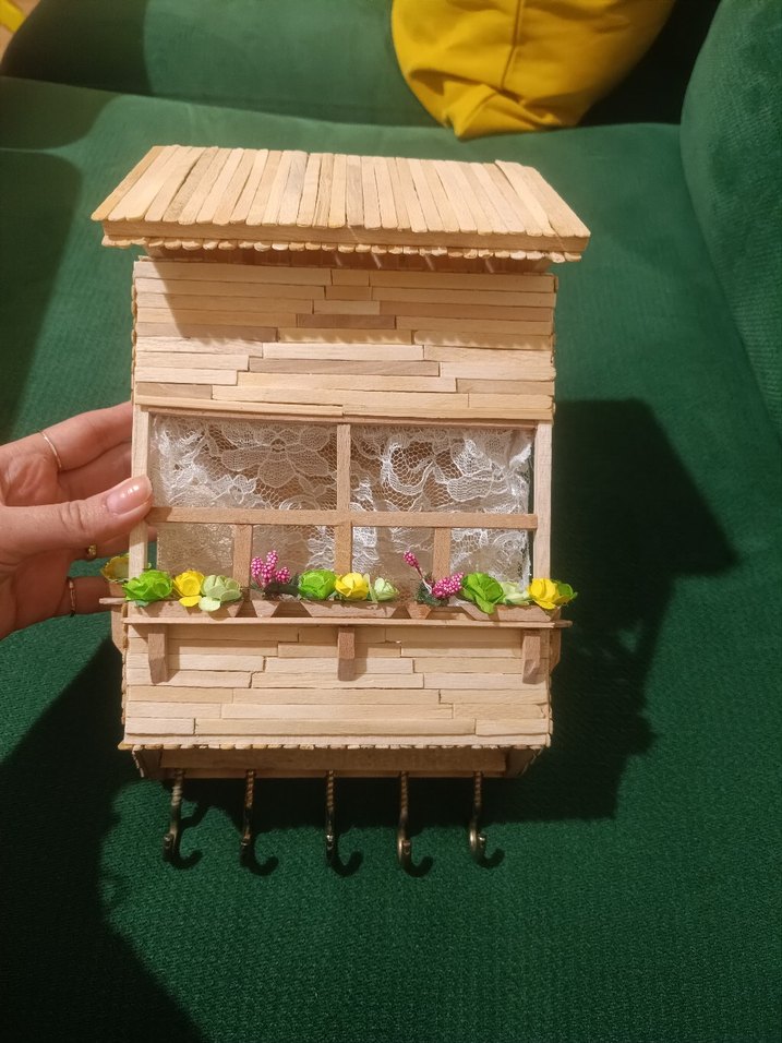 Ahşap Ev Dekoratif Anahtarlık - Görsel 2