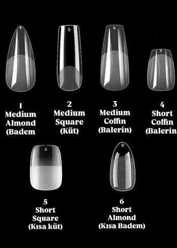 XS S M L jel takma tırnak - Görsel 6