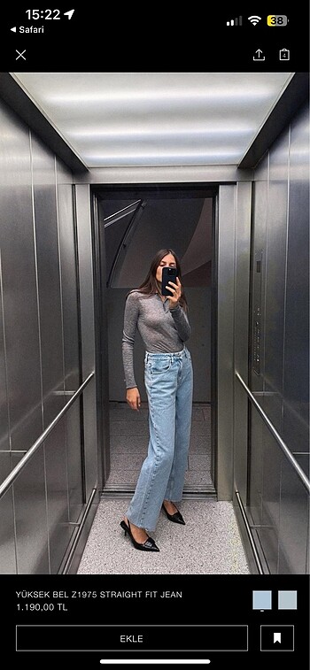 Zara Etiketli Yüksel Bel Straight Fit Jean