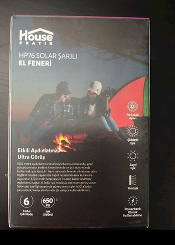 Beden House Solar Şarjlı El Feneri 650 Lümen