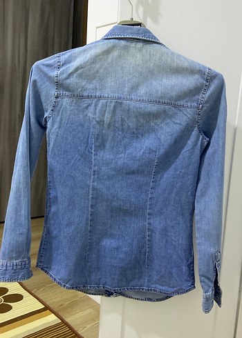 Mavi Denim Düğmeli Kadın Gömlek - Görsel 5