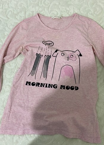 Kız Çocuk Pembe Uzun Kollu Baskılı Tişört - Görsel 2