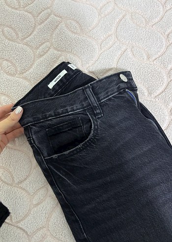 Siyah flare paça mango jean - Görsel 3