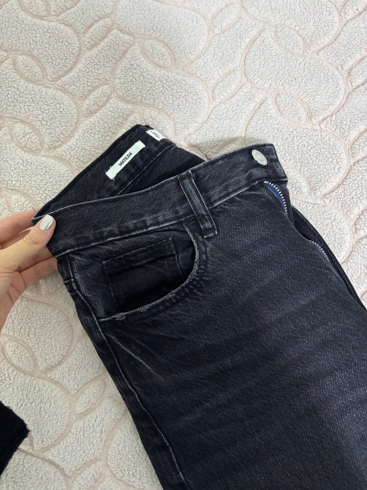 Siyah flare paça mango jean - Görsel 3