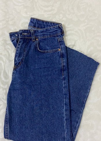 Kadın mavi Midi Kot Pantolon - Görsel 8