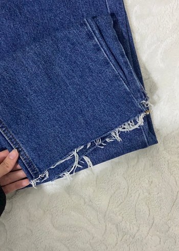 Kadın mavi Midi Kot Pantolon - Görsel 6