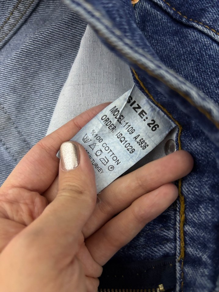 Kadın mavi Midi Kot Pantolon - Görsel 5