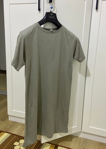 Gri oversize tişört elbise - Görsel 2