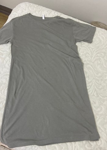 Gri oversize tişört elbise - Görsel 3