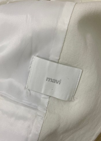 Beyaz Keten Kadın Blazer - Görsel 4