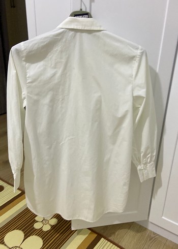 Kadın Beyaz Düğmeli Pamuklu Gömlek - Görsel 5