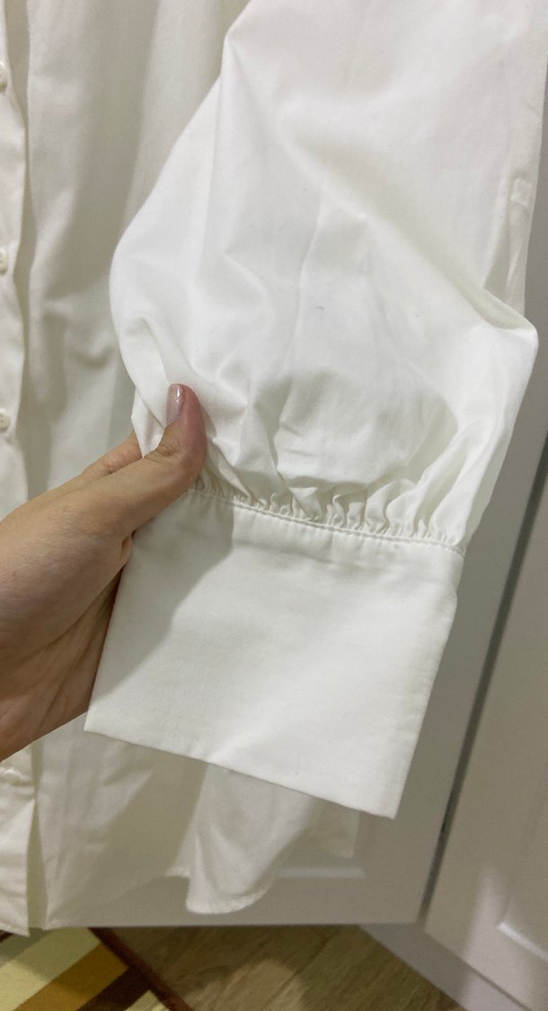 Kadın Beyaz Düğmeli Pamuklu Gömlek - Görsel 2