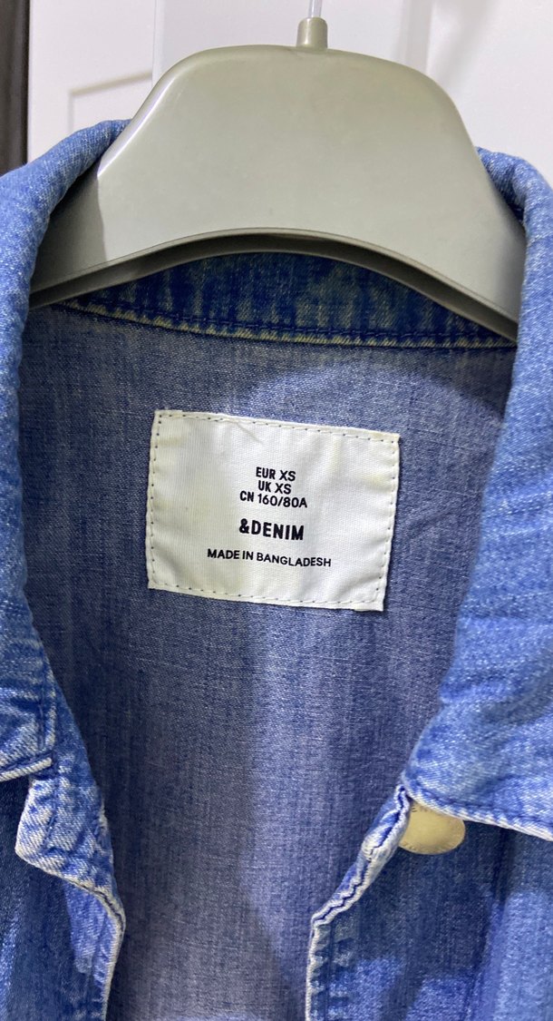 Düğmeli Mavi Kadın Denim Ceket - Görsel 2