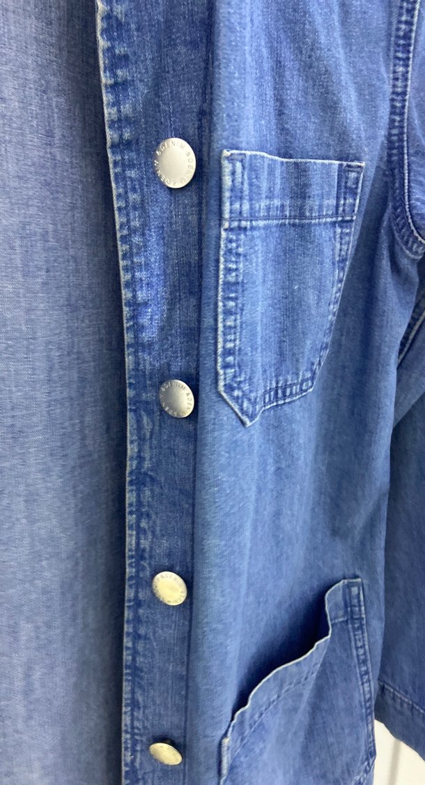 Düğmeli Mavi Kadın Denim Ceket - Görsel 4