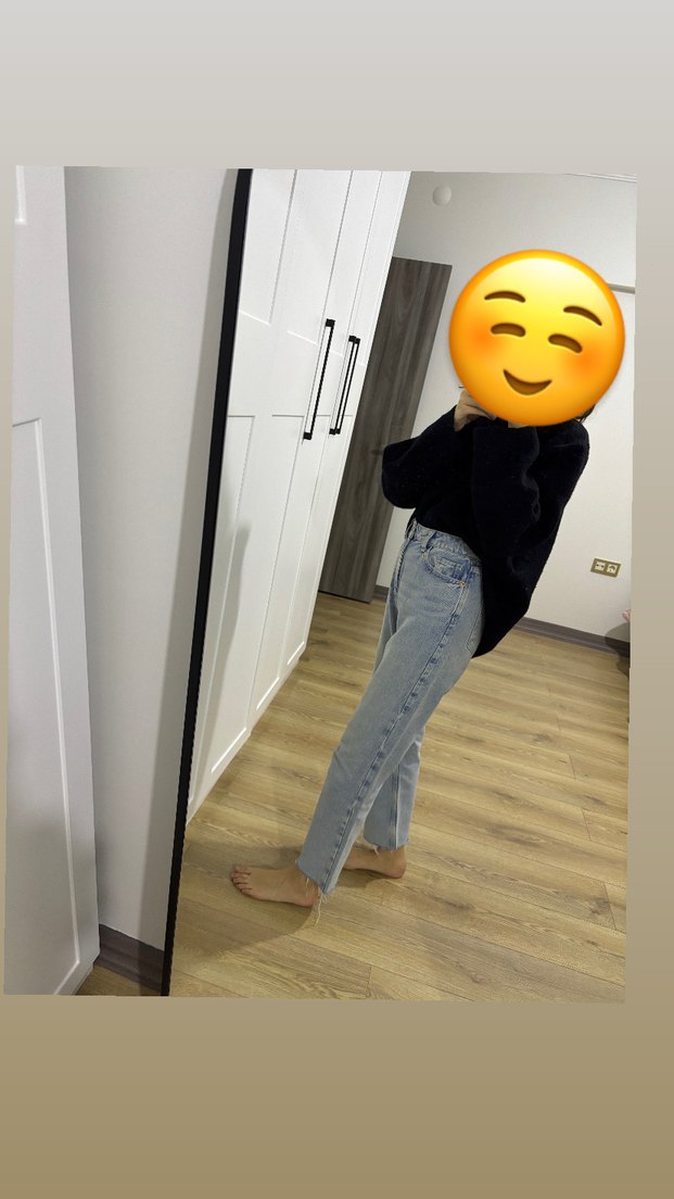 Açık mavi Midi Boy düz kesim Kadın Kot Pantolon - Görsel 2