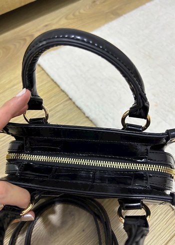 Siyah timsah Derisi Desenli Kadın Çanta - Görsel 3