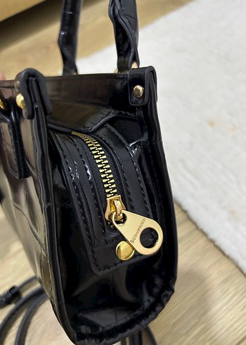 Siyah timsah Derisi Desenli Kadın Çanta - Görsel 4