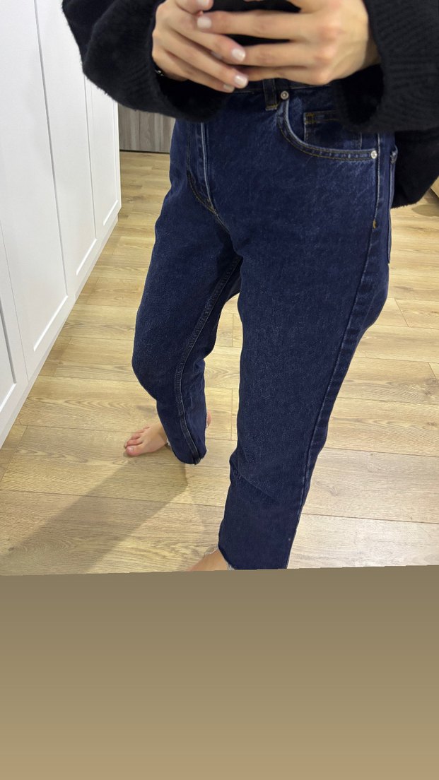 Kadın Normal Boy lacivert Denim Pantolon - Görsel 3
