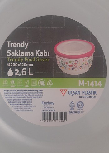 Beden Pastel Kapaklı Beyaz Desenli Saklama Kapları