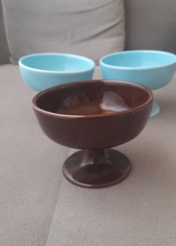 Ikea Kahverengi ve Mavi Ayaklı Kase Seti/İKEA