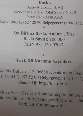 Türkçe Sözlük Kitabı/Türk Dil Kurumu YAYINLARI. - Görsel 15