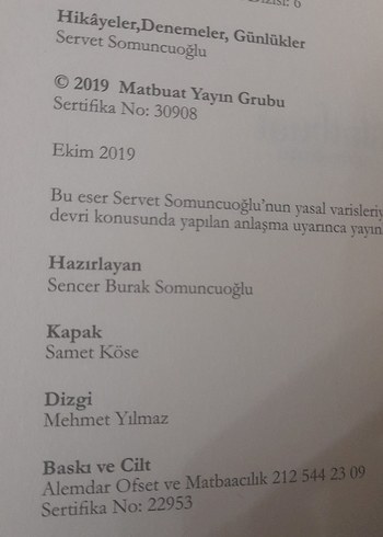 Hikâyeler, Denemeler, Günlükler - Servet Somuncuoğlu - Görsel 6