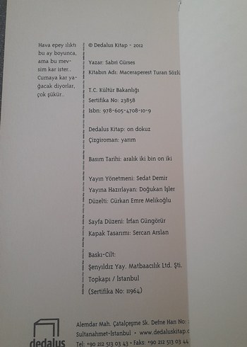 Maceraperest Turan Sözlüğü Kitabı - Sabri Gürses - Görsel 12