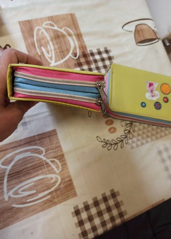 Çocuklar için işlemeli renkli fermuarlı cüzdan - Görsel 5
