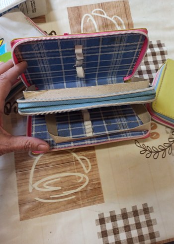 Çocuklar için işlemeli renkli fermuarlı cüzdan - Görsel 6