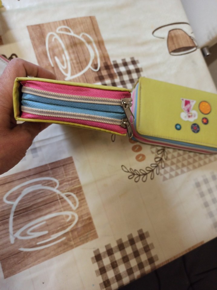 Çocuklar için işlemeli renkli fermuarlı cüzdan - Görsel 5