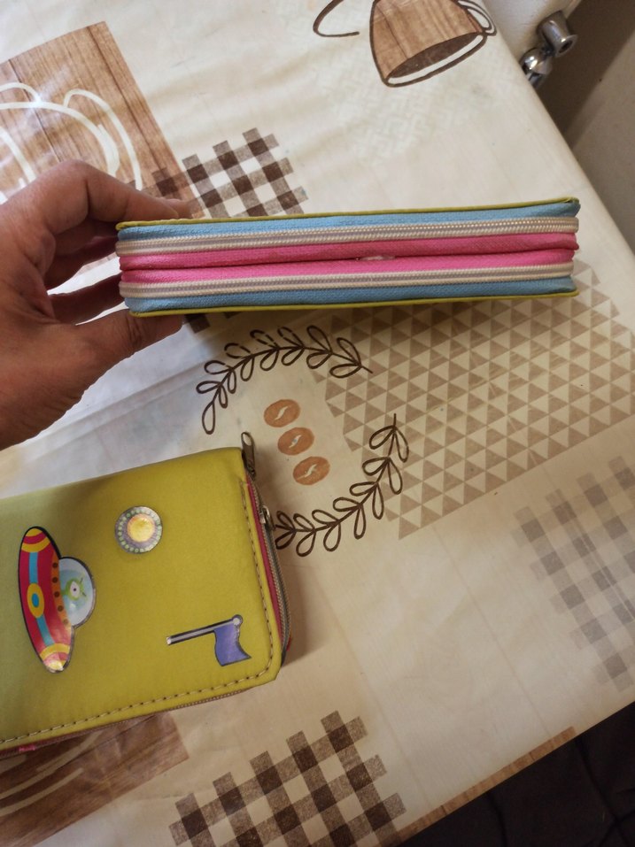 Çocuklar için işlemeli renkli fermuarlı cüzdan - Görsel 3