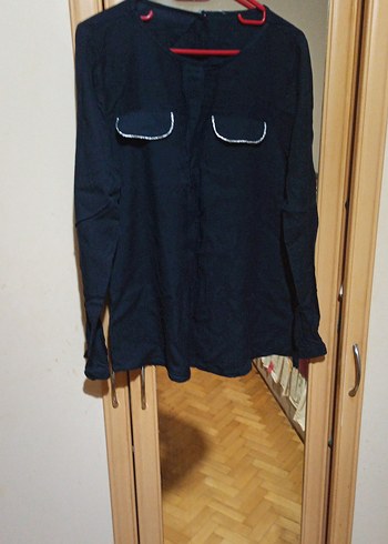 LC Waikiki Kadın Mavi Denim Düğmeli Uzun Kollu Gömlek