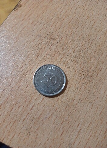  1972 alman 50 ptennig madeni para antika 