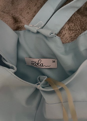 Mavi Drapeli Uzun Kadın Elbise - Görsel 3