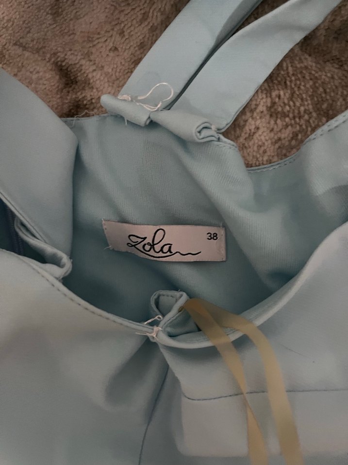 Mavi Drapeli Uzun Kadın Elbise - Görsel 3