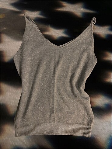 Buz mavisi simli crop top