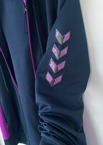 Mor Detaylı Kapüşonlu Fermuarlı Kadın Ceket eşofman üstü - Görsel 8