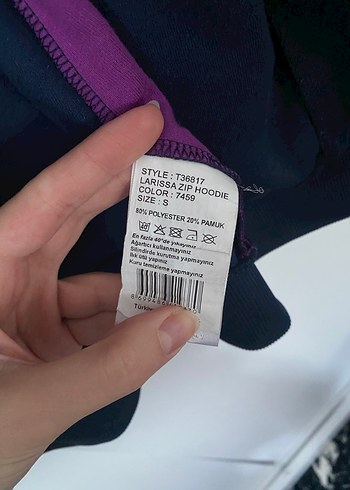 Mor Detaylı Kapüşonlu Fermuarlı Kadın Ceket eşofman üstü - Görsel 6