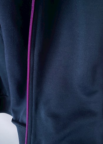 Mor Detaylı Kapüşonlu Fermuarlı Kadın Ceket eşofman üstü - Görsel 4